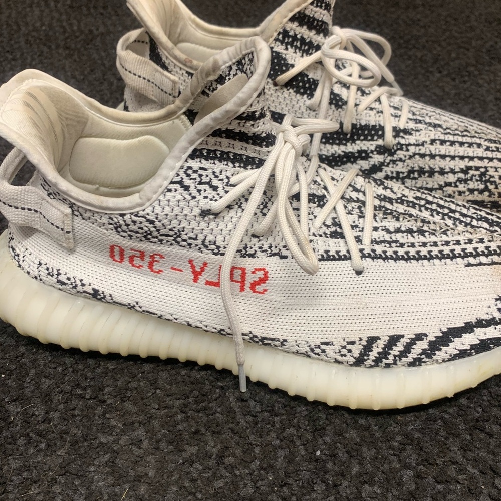 Adidas Yeezy Boost 350 V2 in Black, White, and Red